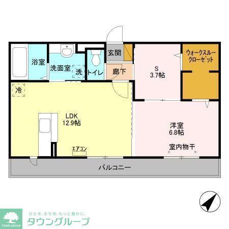 エスポワールE(1SLDK/3階)の間取り写真