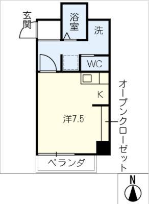 ユース山手館(ワンルーム/7階)の間取り写真