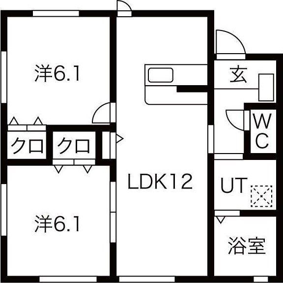 フローリッシュ中田(2LDK/1階)の間取り写真