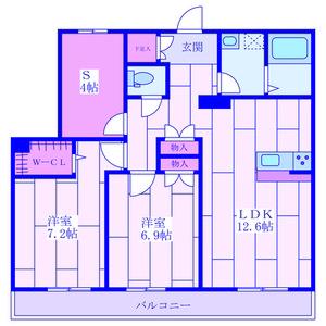 テフィール(2SLDK/3階)の間取り写真