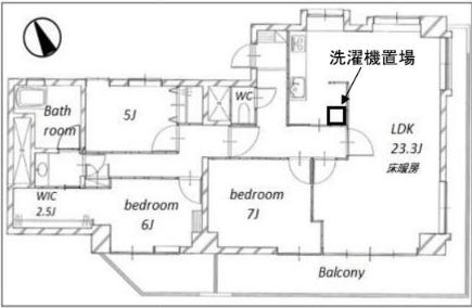 南麻布マンション(3LDK/11階)の間取り写真
