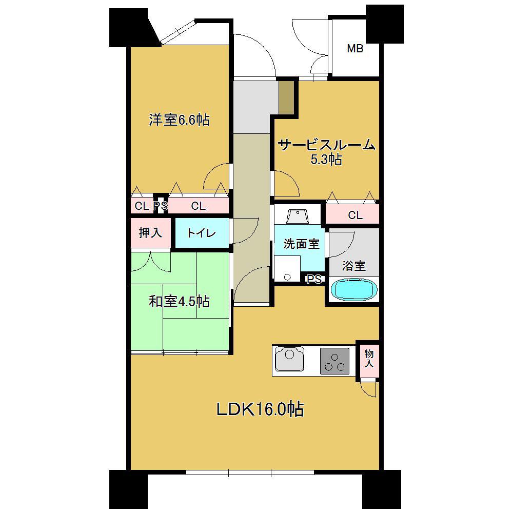エイルマンション白山通(2SLDK/8階)の間取り写真