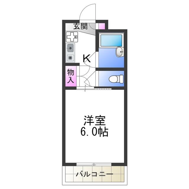 アソシアI(1K/5階)の間取り写真