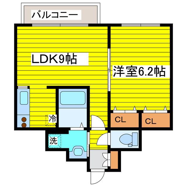 コムフォート北16条(1LDK/4階)の間取り写真