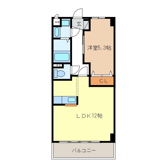 アーバンヒルズ城山(1LDK/4階)の間取り写真