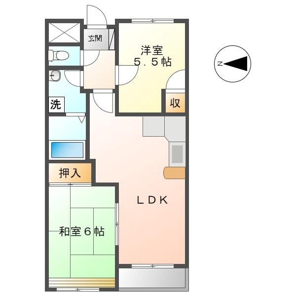 メゾン21住吉B(3LDK/4階)の間取り写真