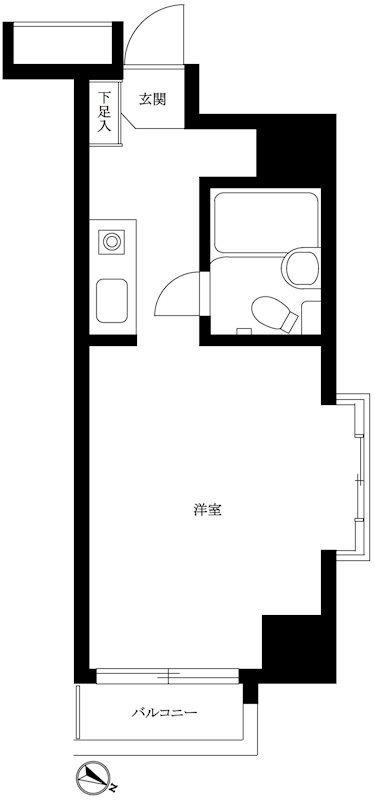 セントヒルズ目黒(ワンルーム/6階)の間取り写真