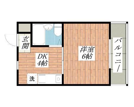 プラットホーム川端通(1K/4階)の間取り写真