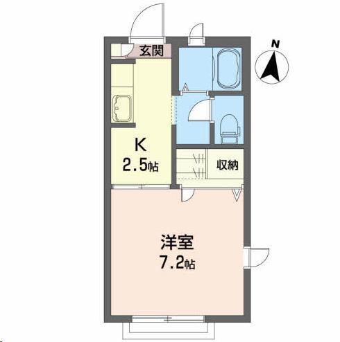 ドリーム・ライク(1K/2階)の間取り写真