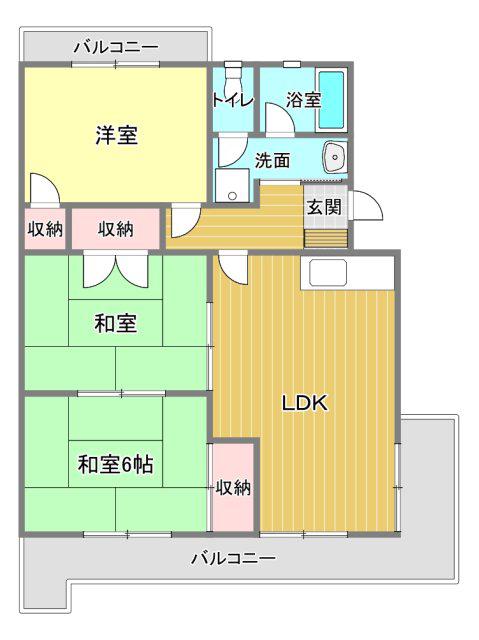 ハイツシャルマンI(3DK/1階)の間取り写真