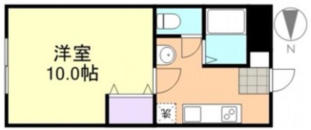 エスポワール(1K/1階)の間取り写真