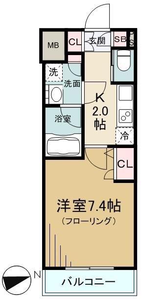 ZOOM東新宿(1K/9階)の間取り写真