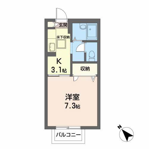 コーポT・H1番館(1K/1階)の間取り写真
