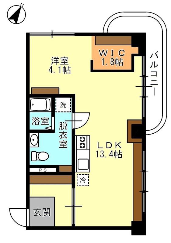青山荘(ワンルーム/6階)の間取り写真