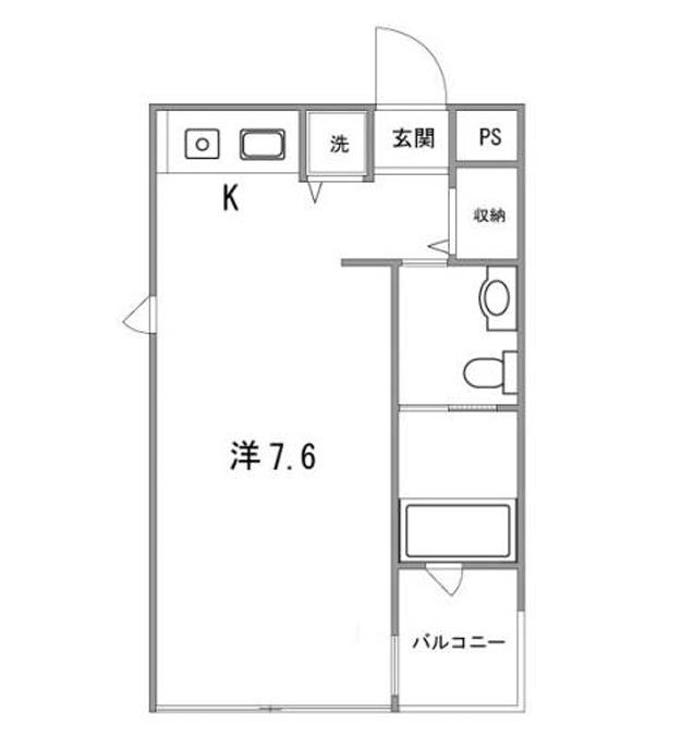 クインズビル(ワンルーム/3階)の間取り写真