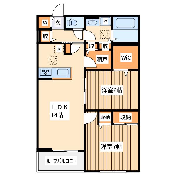 SOLANAⅡ(2SLDK/3階)の間取り写真