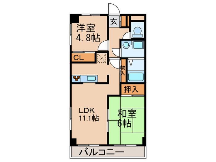 メゾンドリーム(2LDK/1階)の間取り写真