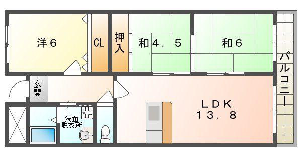 プランドール・マツカワ(3LDK/3階)の間取り写真