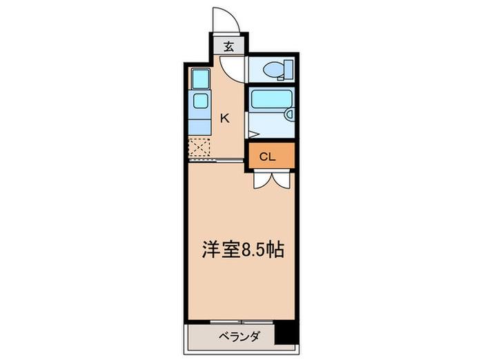 ソワクレール伊吹(1K/3階)の間取り写真