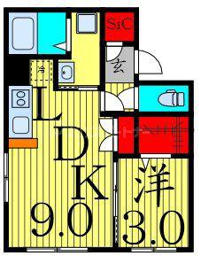 ASTER日暮里(1LDK/5階)の間取り写真