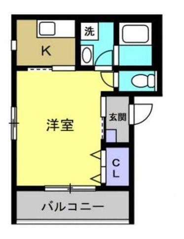 RT矢向(1K/2階)の間取り写真