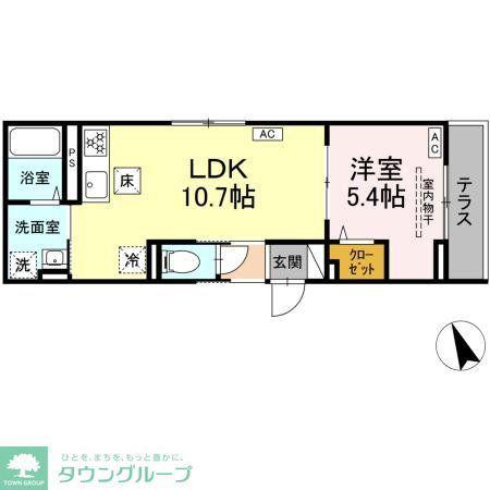 D PAINA 菅北浦(1LDK/3階)の間取り写真