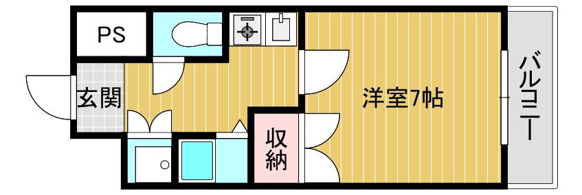 フォレステージ緑橋(1DK/2階)の間取り写真