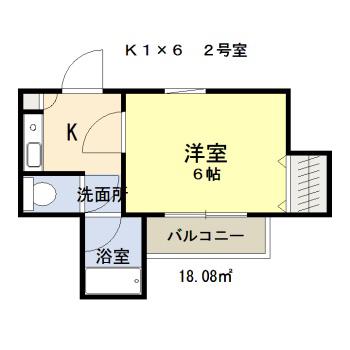JR京浜東北線 蕨駅 徒歩15分 2階建 築37年(1K/1階)の間取り写真
