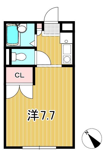 YKはうす(1K/1階)の間取り写真