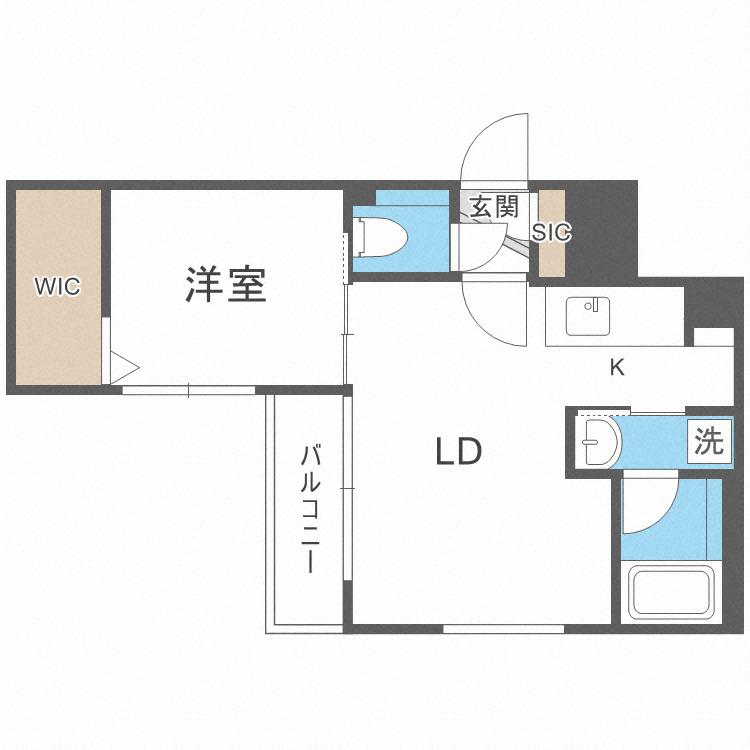 CARRERA福住 3RD(1LDK/3階)の間取り写真