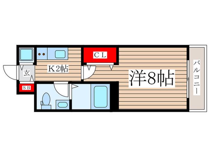 ヴィクトワールII(1K/3階)の間取り写真