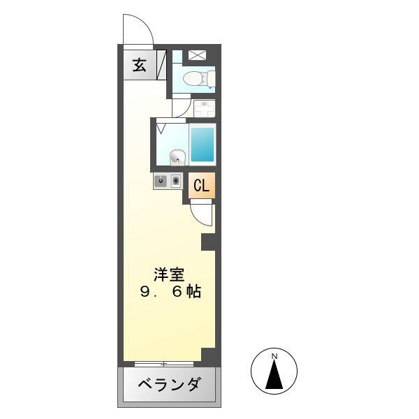 エレガンスみやもと(ワンルーム/3階)の間取り写真
