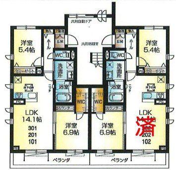 BELEO 上砂(2LDK/2階)の間取り写真