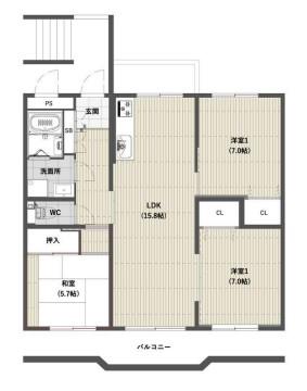 ORIENT RESIDENCE SUEHIROCHO(3LDK/2階)の間取り写真