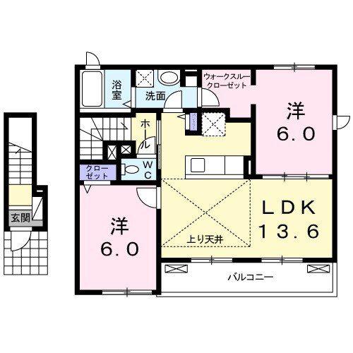 リブレM(2LDK/2階)の間取り写真