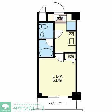 LASANTE品川シーサイドI(1K/2階)の間取り写真