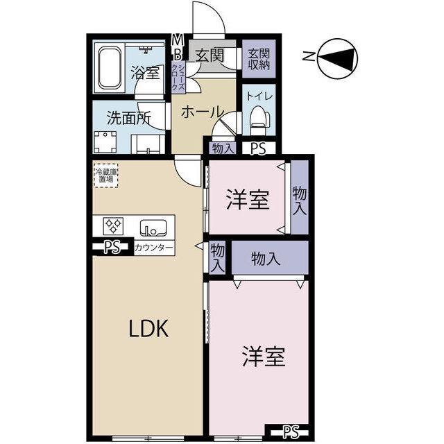 メゾン ド ラフィーネ(1SLDK/1階)の間取り写真
