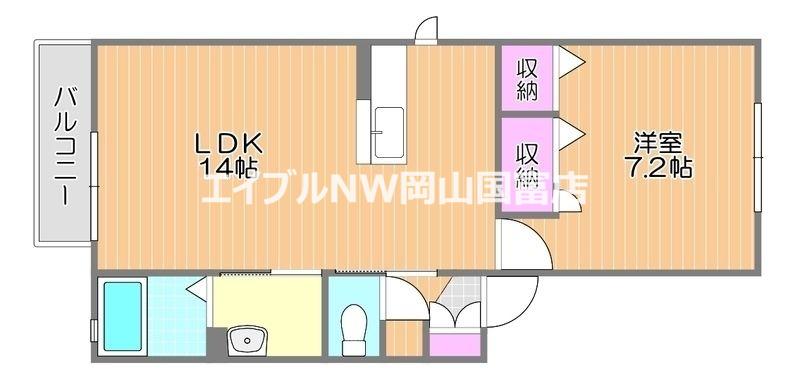 セパージュ古都(1LDK/1階)の間取り写真