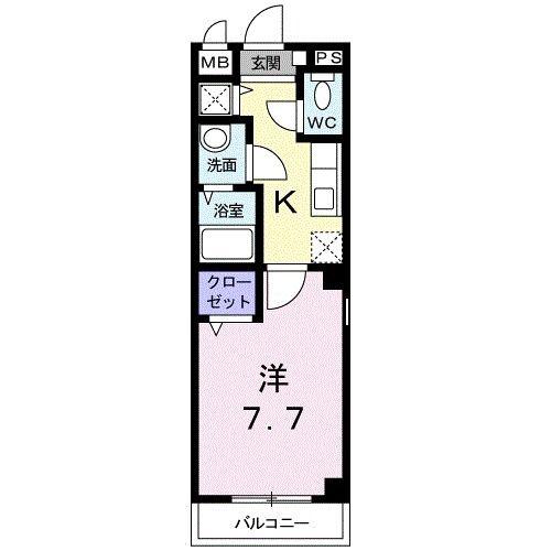 ハイビレッジ六甲(1K/3階)の間取り写真
