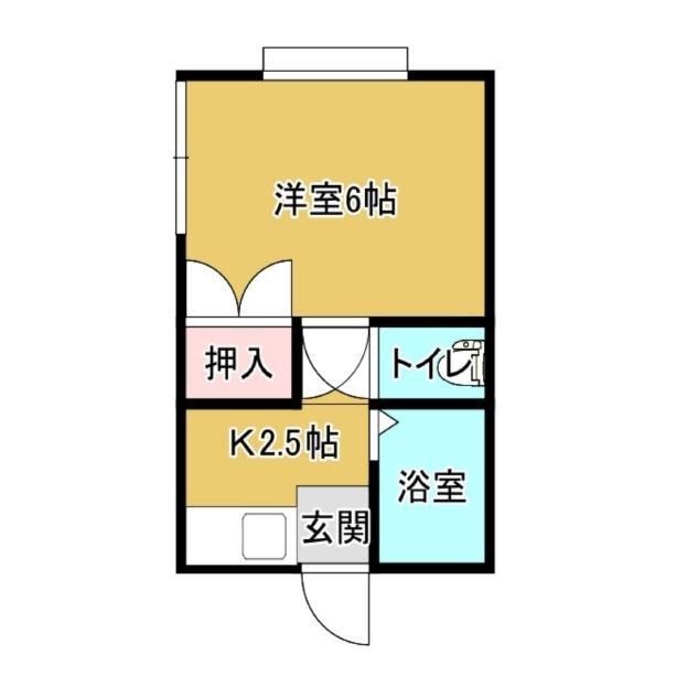 パレスウエスト(1K/2階)の間取り写真