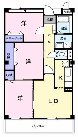カーサグリーンII(3LDK/1階)の間取り写真