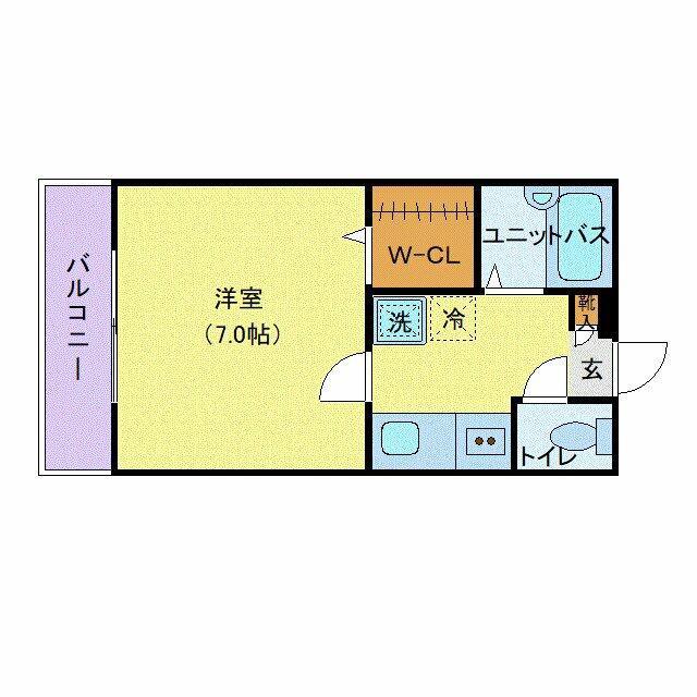 パレアージュ(1K/1階)の間取り写真