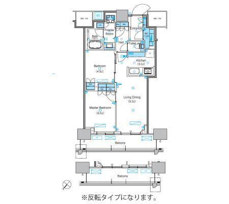パークアクシス豊洲キャナル(2LDK/19階)の間取り写真