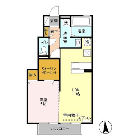 ピグレット(1LDK/1階)の間取り写真