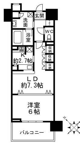 ノーブル江古田(1LDK/5階)の間取り写真