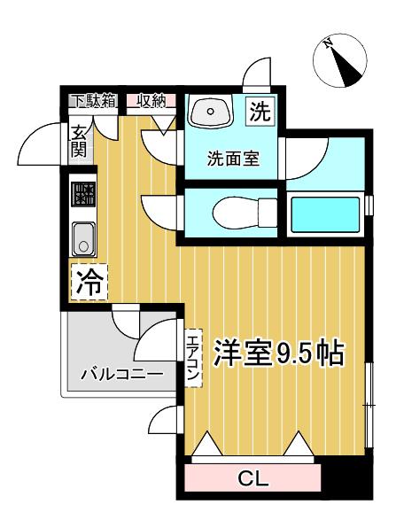 レスペランス(ワンルーム/6階)の間取り写真