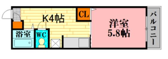 長山ビル(1K/3階)の間取り写真