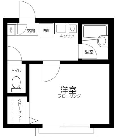OZ弐番街C(1K/1階)の間取り写真