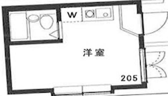 アーバンスクエア沼袋A棟(ワンルーム/2階)の間取り写真