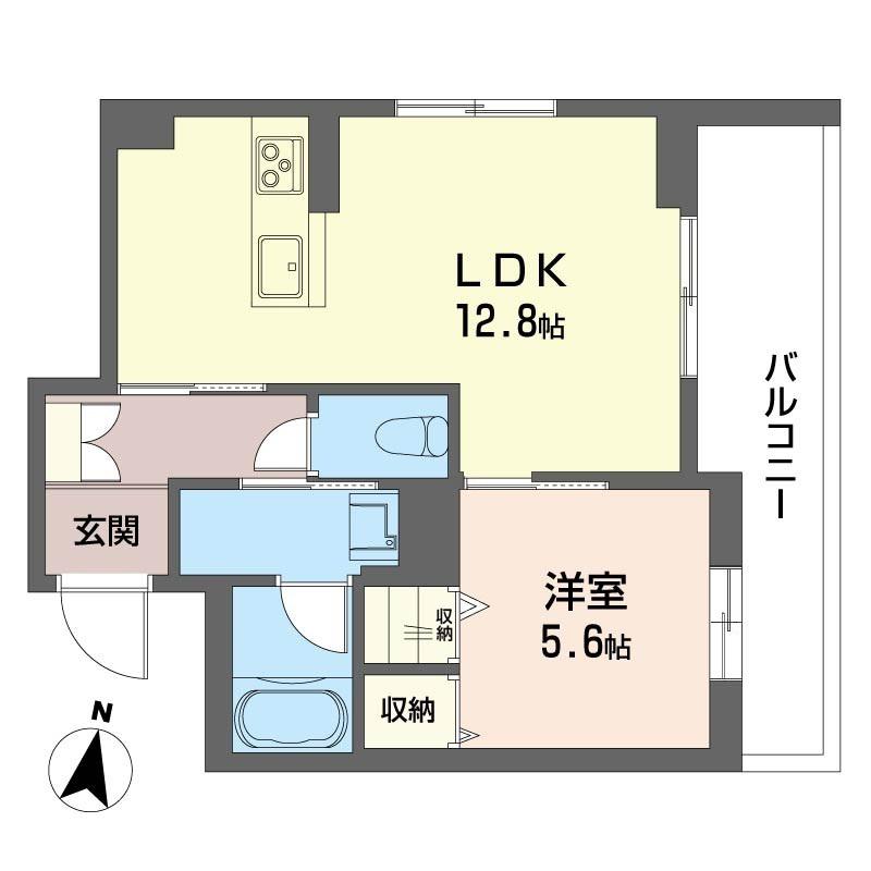 通町グランデ(1LDK/2階)の間取り写真